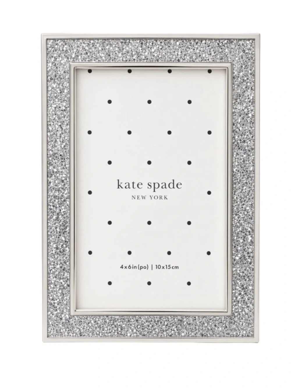 Kate Spade x Lenox Sitting Pretty Silver Glitter 4x6 Picture Frame NEW